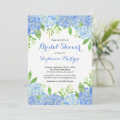 Waterverf Hydrangea Blue Floral Vrijgezellenfeest Kaart (Staand voorkant)