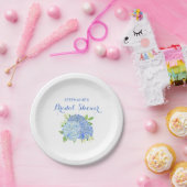 Waterverf Hydrangea Blue Floral Vrijgezellenfeest Papieren Bordje (Feest)