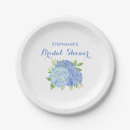 Waterverf Hydrangea Blue Floral Vrijgezellenfeest Papieren Bordje