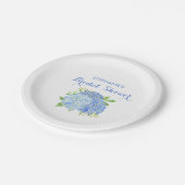 Waterverf Hydrangea Blue Floral Vrijgezellenfeest Papieren Bordje (Gekanteld)