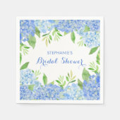 Waterverf Hydrangea Blue Floral Vrijgezellenfeest Servet (Voorkant)