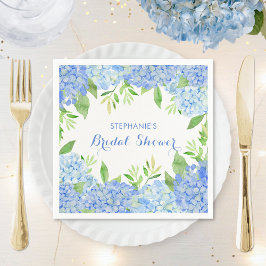 Waterverf Hydrangea Blue Floral Vrijgezellenfeest Servet