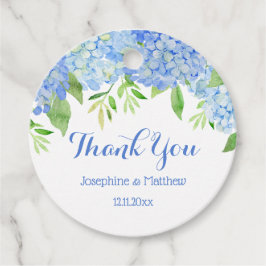 Waterverf Hydrangea Blue Floral Wedding Bedankjes Labels