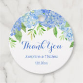 Waterverf Hydrangea Blue Floral Wedding Bedankjes Labels (Voorkant)
