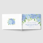 Waterverf Hydrangea Blue Floral Wedding Gastenboek (Volledig)