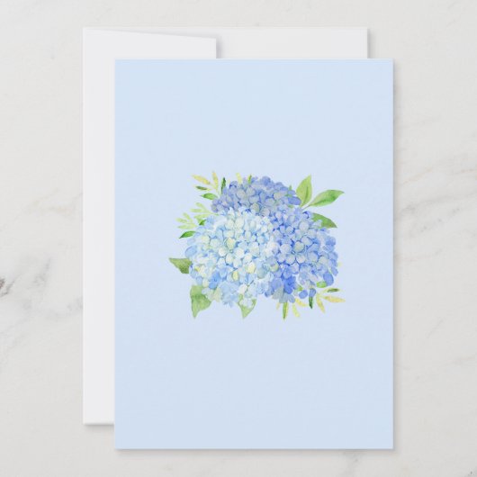 Waterverf Hydrangea Blue Floral Wedding Kaart (Achterkant)
