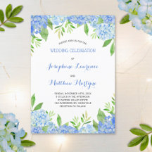 Waterverf Hydrangea Blue Floral Wedding