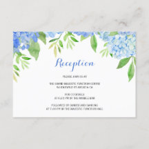 Waterverf Hydrangea Blue Floral Wedding Reception