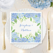 Waterverf Hydrangea Blue Floral Wedding Servet