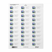 Waterverf Hydrangea Blue Flowers retouradres Etiket (Full Sheet)