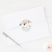 Waterverf Hydrangea Blush Pink Floral Dank u Ronde Sticker (Envelop)