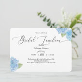 Waterverf Hydrangea Bridal Luncheon Uitnodiging (Staand voorkant)