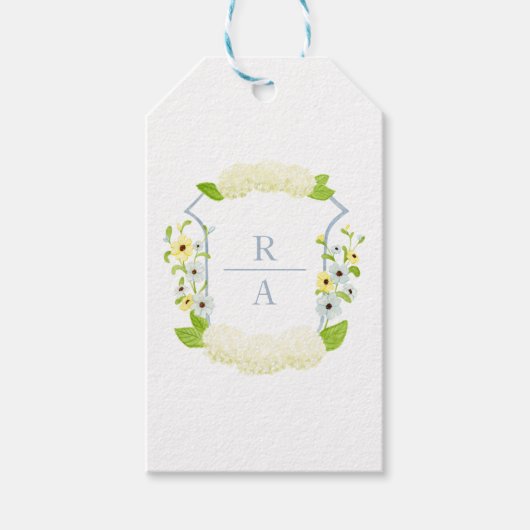 Waterverf Hydrangea Crest Bottle Sticker Cadeaulabel (Voorkant)