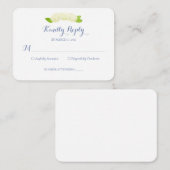 Waterverf Hydrangea Crest Reply Kaart Notitiekaartje (Voorkant / Achterkant)