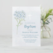waterverf Hydrangea Doop  Kaart (Staand voorkant)