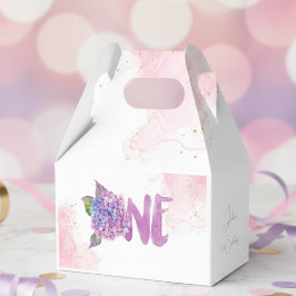 Waterverf hydrangea eerste verjaardag bedankdoosjes