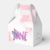 Waterverf hydrangea eerste verjaardag bedankdoosjes (Achterkant)