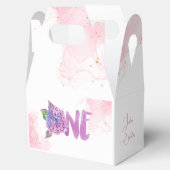 Waterverf hydrangea eerste verjaardag bedankdoosjes (Geopend)