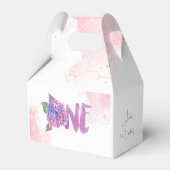 Waterverf hydrangea eerste verjaardag bedankdoosjes (Voorkant Zijde)