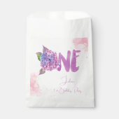 Waterverf hydrangea eerste verjaardag bedankzakje (Voorkant)