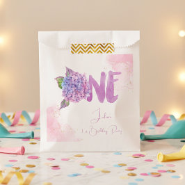 Waterverf hydrangea eerste verjaardag bedankzakje