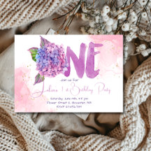 Waterverf hydrangea eerste verjaardag