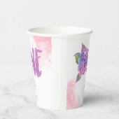 Waterverf hydrangea eerste verjaardag papieren bekers (Rechts)