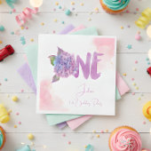 Waterverf hydrangea eerste verjaardag servet