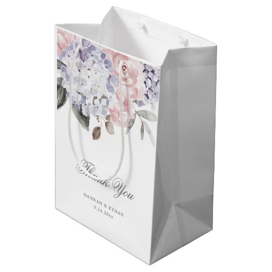  Waterverf Hydrangea en Rozen | Weddenschap Medium Cadeauzakje (Achterkant Gekanteld)