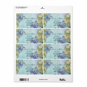 Waterverf Hydrangea Floral - Adreslabel Etiket (Full Sheet)