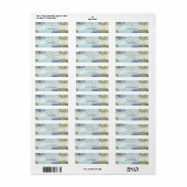 Waterverf Hydrangea Floral - Adreslabel Slim Etiket (Full Sheet)