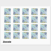Waterverf Hydrangea Floral - Dank u Vierkante Sticker (Vel)