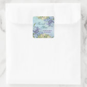 Waterverf Hydrangea Floral - Dank u Vierkante Sticker (Tas)