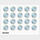 Waterverf Hydrangea Floral - Save the Date Ronde Sticker (Vel)