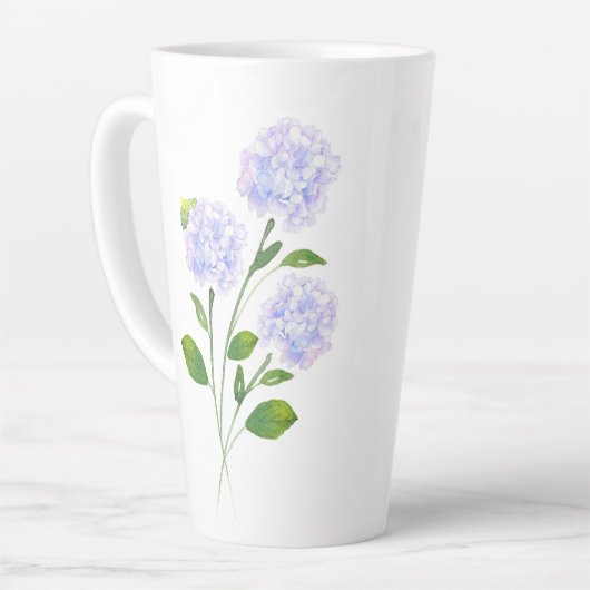 Waterverf Hydrangea Floral Stems Latte Mok (Linkerhoek)