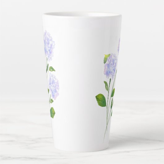 Waterverf Hydrangea Floral Stems Latte Mok (Voorkant)