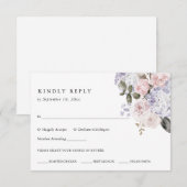 Waterverf Hydrangea Floral | Trouwmaaltijd keuze RSVP Kaartje (Voorkant / Achterkant)