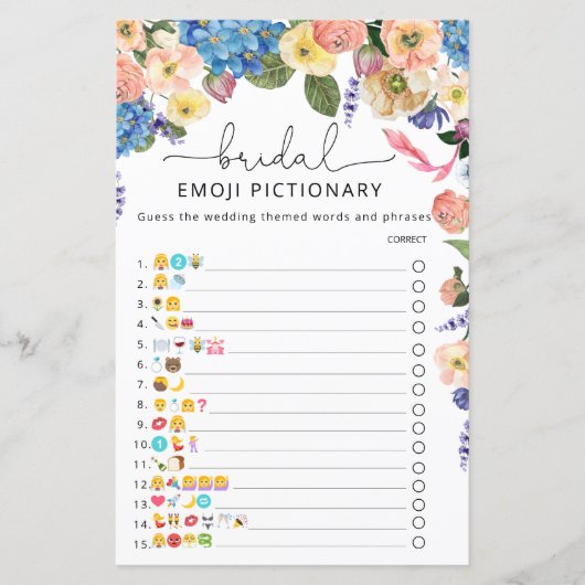 Waterverf Hydrangea Floral Vrijgezellenfeest Game (Voorkant)