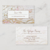 Waterverf Hydrangea Floral White Gold Wood Graan Visitekaartje (Voorkant / Achterkant)