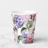 Waterverf Hydrangea Flowers Papieren Bekers (Achterkant)