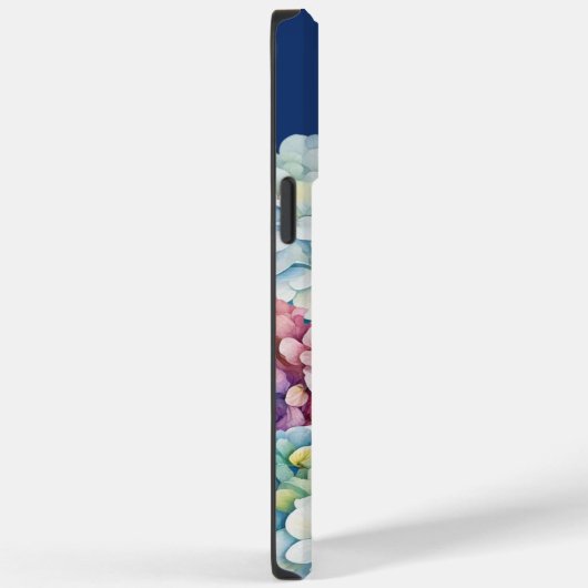 Waterverf Hydrangea gepersonaliseerd blauw Case-Mate iPhone Case (Achterkant / Rechts)