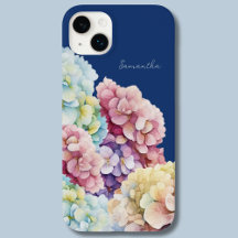 Waterverf Hydrangea gepersonaliseerd blauw