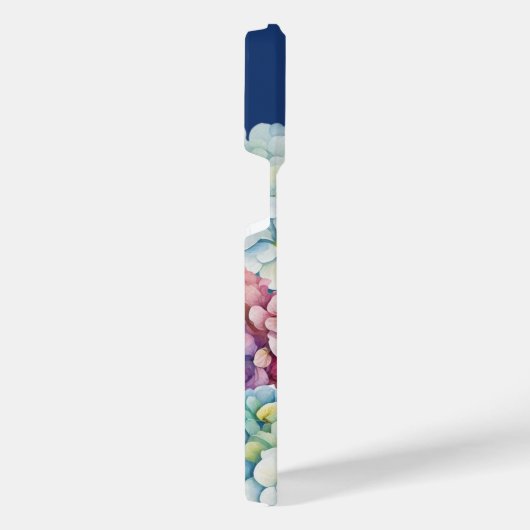Waterverf Hydrangea gepersonaliseerd blauw iPhone Hoesje (Rechterkant)