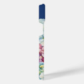 Waterverf Hydrangea gepersonaliseerd blauw iPhone Hoesje (Rechterkant)