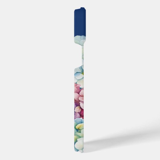 Waterverf Hydrangea gepersonaliseerd blauw iPhone Hoesje (Rechterkant)