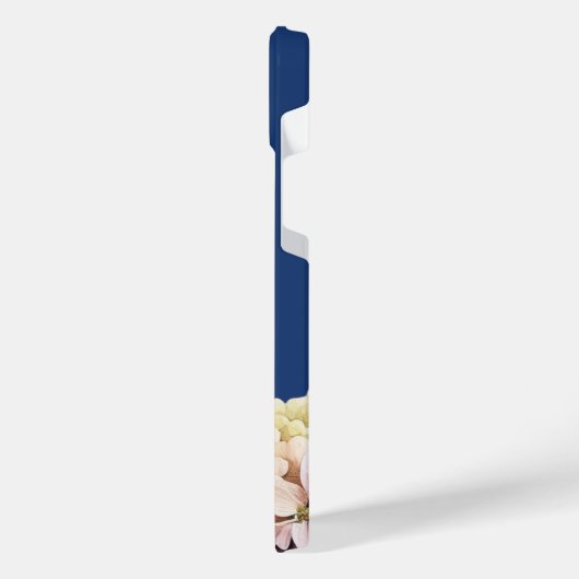 Waterverf Hydrangea gepersonaliseerd blauw iPhone Hoesje (Linkerkant)