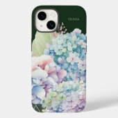 Waterverf Hydrangea gepersonaliseerd groen Case-Mate iPhone Case (Achterkant)