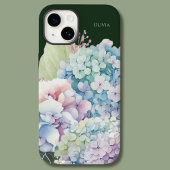 Waterverf Hydrangea gepersonaliseerd groen Case-Mate iPhone Case