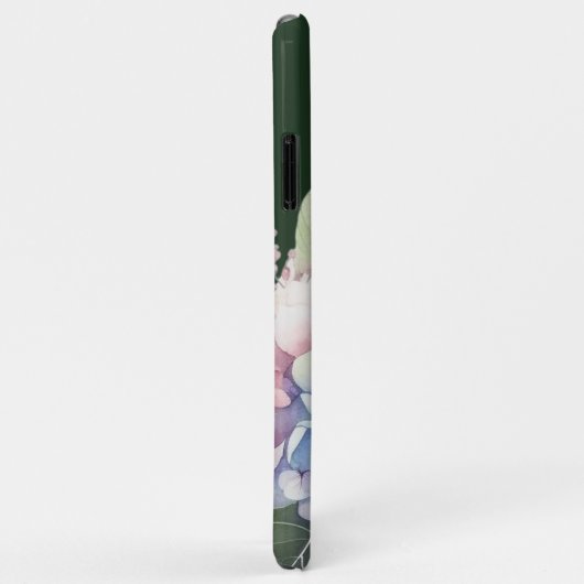 Waterverf Hydrangea gepersonaliseerd groen Case-Mate iPhone Case (Achterkant/rechts)