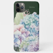 Waterverf Hydrangea gepersonaliseerd groen Case-Mate iPhone Case (Achterkant)